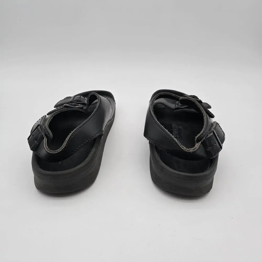 Birkenstock Shoes Mens 12 45 Wide Black Milano Leather Sandals Open Toed Ankle